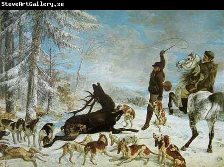 Gustave Courbet The kill of deer